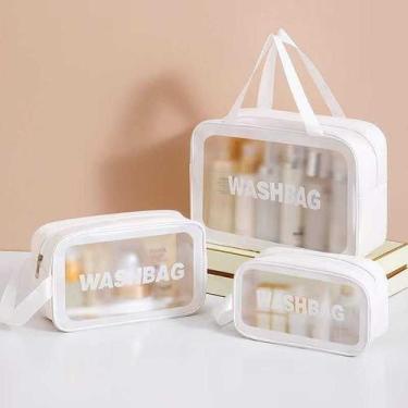 Imagem de bolsa Necessaire transparente à resistente diversas cores - NoBrand, K