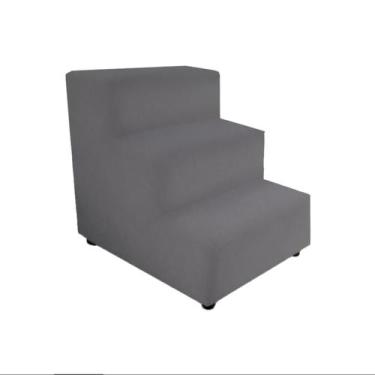 Imagem de Escada Colorida Estofada para Pets com 3 degraus - Sami Comfort, Cinza