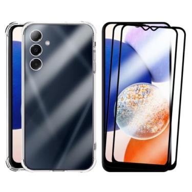 Imagem de Kit Capa Capinha Anti-Impacto Premium Transparente + 2 Películas de Vidro 3D para Samsung Galaxy A14