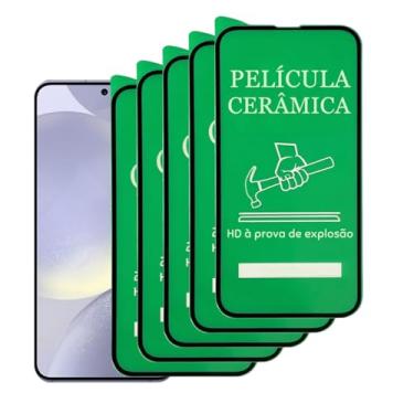 Imagem de Kit 5 Película Protetora em Cerâmica 9D Compatível Samsung Galaxy S24, Anti-Impressão Digital