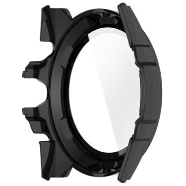 Imagem de AWADUO Compatível com capa protetora Ticwatch Atlas, capa protetora de silicone TPU para smartwatch acessórios de relógio macios e duráveis (preto)