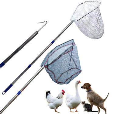 Imagem de BRZFWLMYDF Armadilhas de rede de galinha ajustáveis de aço inoxidável - redes de captura de aves, redes de pesca com alças, redes de pássaros para galinheiro, armadilhas de frango com alças, redes de