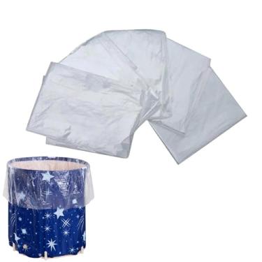 Imagem de NentMent Pacote com 10 revestimentos descartáveis de plástico transparente para banheira de gelo portátil para banheira de gelo de 105 galões para banheira de gelo portátil banheira de mergulho a frio