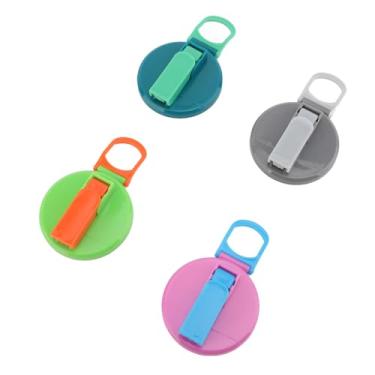 Imagem de AUNMAS 4pcs 2.13 Em Refrigerantes Pode Cobrem 8 Canudos, Refrigerantes de Prova de Vazamento Reutilizáveis de Plástico Podem Tampas de Palha de Silicone para Uso Diário, Piqueniques,