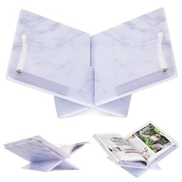 Imagem de Qsxou Suporte de acrílico grande para livros de culinária (33 x 24 x 10 cm), suporte de acrílico aberto para livros para ler e exibir livros de receitas, babadores, revistas em casa ou escritório