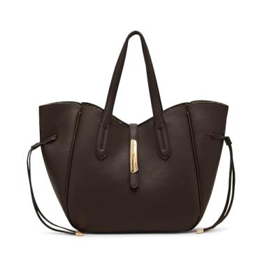 Imagem de Anne Klein Bolsa feminina grande com alça conversível, tom marrom-serpente/cobra