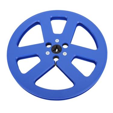 Imagem de Serounder Rolo de Recolhimento Vazio de 1/4 de polegada, 6 Furos, Flange NAB de Áudio Universal Aberto, ABS, Peça de Reposição para Máquina de Recolhimento de Som Vazio, Cubo Pequeno para (Azul)
