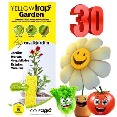 Imagem de Armadilha Amarela para Insetos 30 und Yellow Trap Mini Garden Coleagro