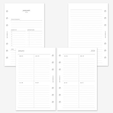 Imagem de MAY PAPER CO. Recarga de agenda semanal compacta Franklin Covey 2026, agenda semanal em duas páginas para FC Compact, Personal Filofax e agenda LV MM com 6 anéis (borda vertical)