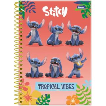 Imagem de Kit de Cadernos, Foroni, Espiral, 1 Matéria, Capa Dura, Stitch Movie, 80 Folhas, Pacote com 5