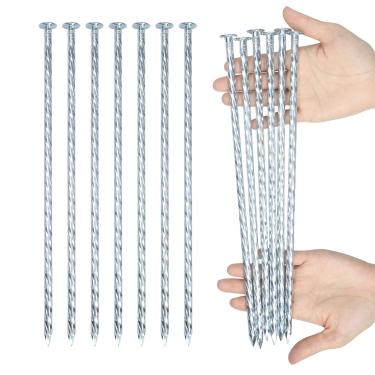 Imagem de BTSULYOO Estacas de grama artificial de 30,5 cm com pontas de fixação em espiral de metal galvanizado sólido para uso externo, resistente à ferrugem (26)