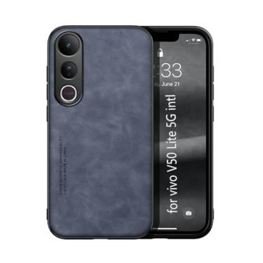 Imagem de Kepuch Silklike Capa para Vivo V50 Lite 5G (Intl) - Case Placa de Metal Embutida - Azul