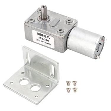 Imagem de Motor de engrenagem de minhocas de torção de alta torção 12 mm 12 mm de eixo de alcance automático Redução de velocide reversível DC Motor de turbina com base fixa 6V (10RMP)