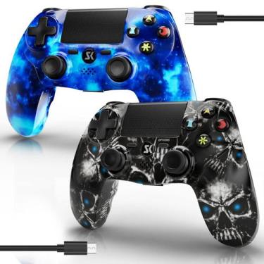 Imagem de Controlador sem fio Boowen para Sony PlayStation 4, pacote com 2