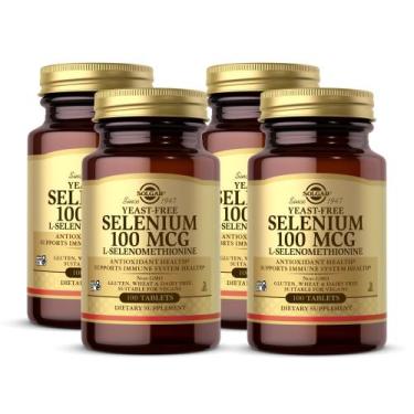Imagem de Suplemento Solgar Selenium 100mcg 100 comprimidos x 4