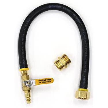 Imagem de Sistema de irrigação Winterize, torneira externa, trailer, trailer, trailer e reboque de viagem: adaptador de ar para torneira de mangueira de jardim (latão sem chumbo) com ajuste macho-macho, 50,8 cm de comprimento