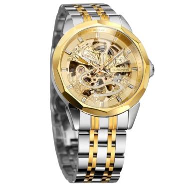 Imagem de FORSINING Relógio de pulso masculino automático esqueleto de aço inoxidável para negócios