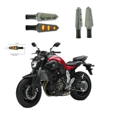 Imagem de KIT 4 Luz Seta Esportiva Pisca Led de Carbono Modelo P03 para Moto MT0
