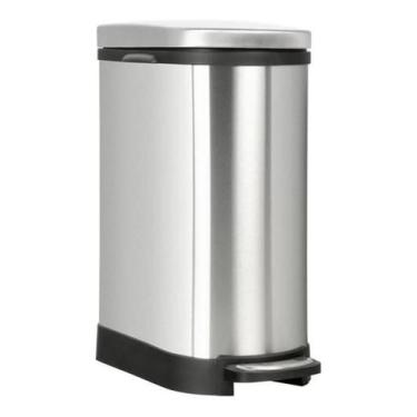 Imagem de Lixeira Estreita 10 Litros Luxo 41X21X31Cm Inox - Prateado - Just Home