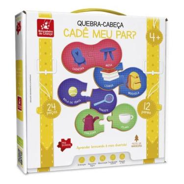 Imagem de Quebra Cabeca Cade Meu Par 36pcs Em Madeira 9763 - Brincadeira De Cria