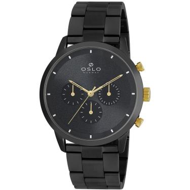 Imagem de Relógio Oslo Masculino Cronógrafo Slim Preto 43mm