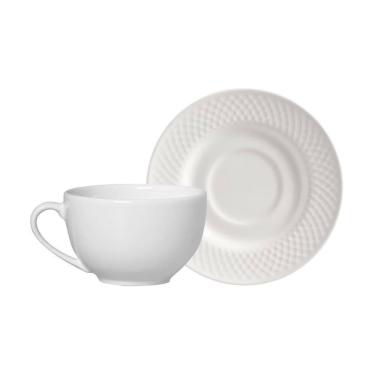 Imagem de Xícaras de Chá Alleanza Cerâmica Branca 250ml - 6 Unidades