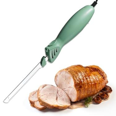 Imagem de COOK WITH COLOR Faca elétrica de 100 W, duas lâminas para corte versátil, precisão e conveniência para sua cozinha, 5 x 5 x 42 cm, verde