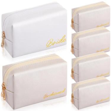 Imagem de Bolsa de cosméticos Hillban Bride and Bridesmaid PU Leather x6