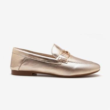 Imagem de Loafer Feminino Sarah Couro Dourado - Democrata, 37