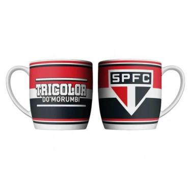 Imagem de Caneca Porcelana 360ml Copo Time de Futebol São Paulo Resistente Café 