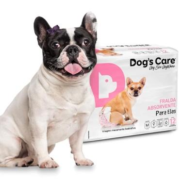 Imagem de DOG’S CARE Fralda Descartável Para Cães Fêmeas de 6 a 13kg - Fralda Absorvente Para Cachorros Idosos e Filhotes - Tamanho M - 12 Unidades