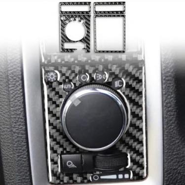 Imagem de Edinstry Capa de acabamento de ajuste de saída de ar de fibra de carbono preta para Dodge RAM 1500 2009-2012, adesivo de moldura de ventilação lateral do painel do console central, 4 peças acessórios