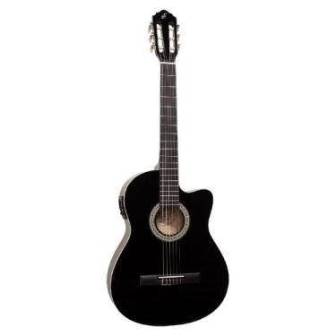 Imagem de Violão Giannini Eletroacústico Nylon Flat NF-14 Preto *
