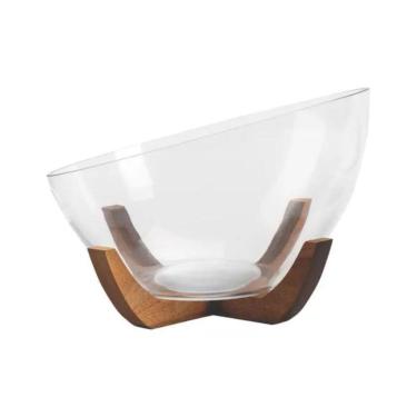 Imagem de Saladeira De Vidro Com Base 22 Cm Mimo Acácia Vd24045