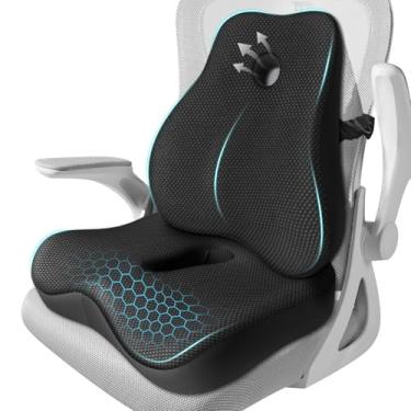 Imagem de Almofada de assento, almofada de suporte lombar para cadeira de escritório, almofada de assento de cóccix de espuma de memória, almofada ergonômica de suporte para as costas, almofada de cadeira de