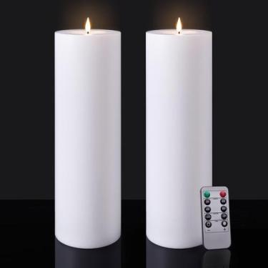 Imagem de Velas LED sem chama Patiphan 30x10cm com temporizador à prova d'água