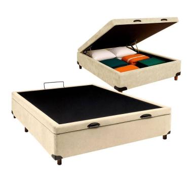 Imagem de Cama Box Bau Viuvo Blindado Nature Perola 128x188