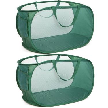 Imagem de Cesto de roupa suja Bemkoo Sturdy Mesh Pop Up com bolso lateral, pacot