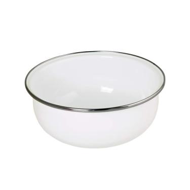 Imagem de Tigela Bojuda Vasilha Pote Esmaltada Bojuda Artesanal Nr22 Ewel 3 litros Cor Branca