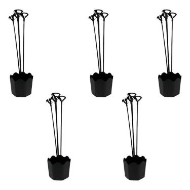 Imagem de Centro De Mesa Aniversário Cachepot Suporte Balão Kit Preto