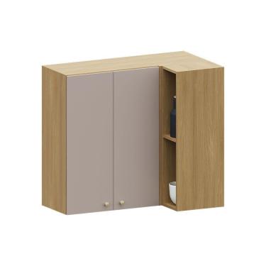 Imagem de Armário Aéreo Canto Reto 95cm 2 Pts C/ Nicho Elegance Lucian Freijó/cinammon