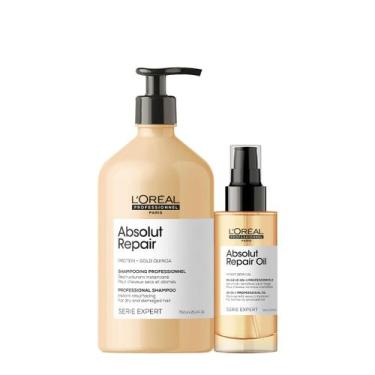Imagem de Kit L'Oréal Professionnel Absolut Repair Gold Shampoo 750 Oil (2 produ