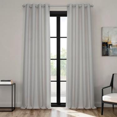 Imagem de HPD Half Price Drapes BOCH-LN185-GR Cortinas de escurecimento de ambientes com ilhós para sala de estar e quarto (1 painel), 127 x 244 cm, bétula