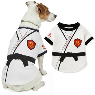 Imagem de Parisian Pet Camiseta Dog Karate Academy - Colete de Halloween para animais de estimação - Camisas de Halloween para cães - Roupas bordadas para animais de estimação - Fantasia de cachorrinho de