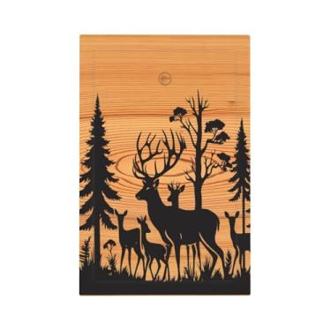 Imagem de ukutarly Capa de interruptor de luz rústica veado pinheiro placa de parede única placa decorativa fazenda country vintage placa frontal interruptor de luz para banheiro, cozinha, quarto