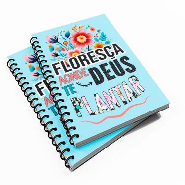Imagem de 10 Cadernetas Motivacional 48 fls Floreça Onde Deus Plantar