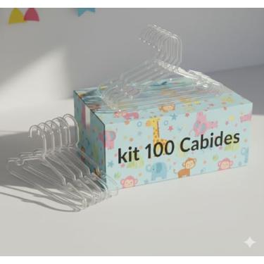 Imagem de Cabide Infantil de Acrílico Transparente, Design Elegante e Resistente, Kit com 100 Unidades para Roupas de Bebê e Criança