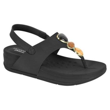 Imagem de Modare - Sandalia Feminino - Napa Floather Nature - PRETO 01, Preto, 3