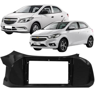 Imagem de Moldura 9 Polegadas Onix Prisma 2013 à 2018 Black Piano Painel Central Multimidia Som