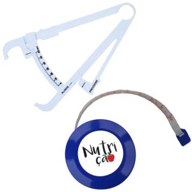 Imagem de Kit Avaliacao Fisica Medir Gordura Corporal Fita Metrica Imc Adipometr